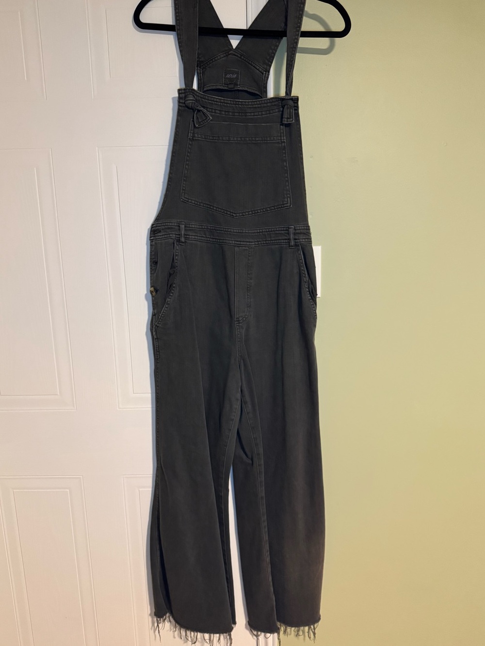 aerie faded black wide leg overalls